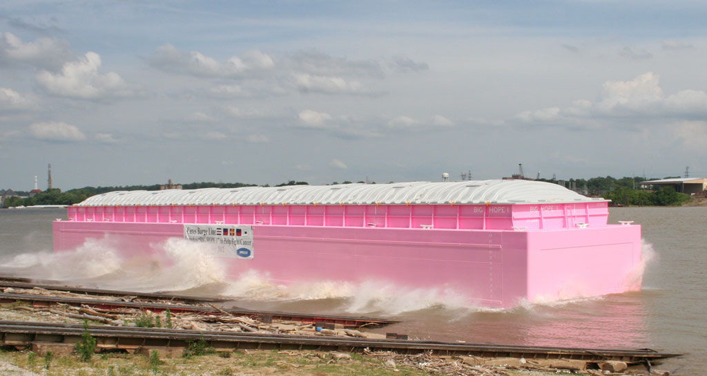 big hope 1 pink barge pushing hope